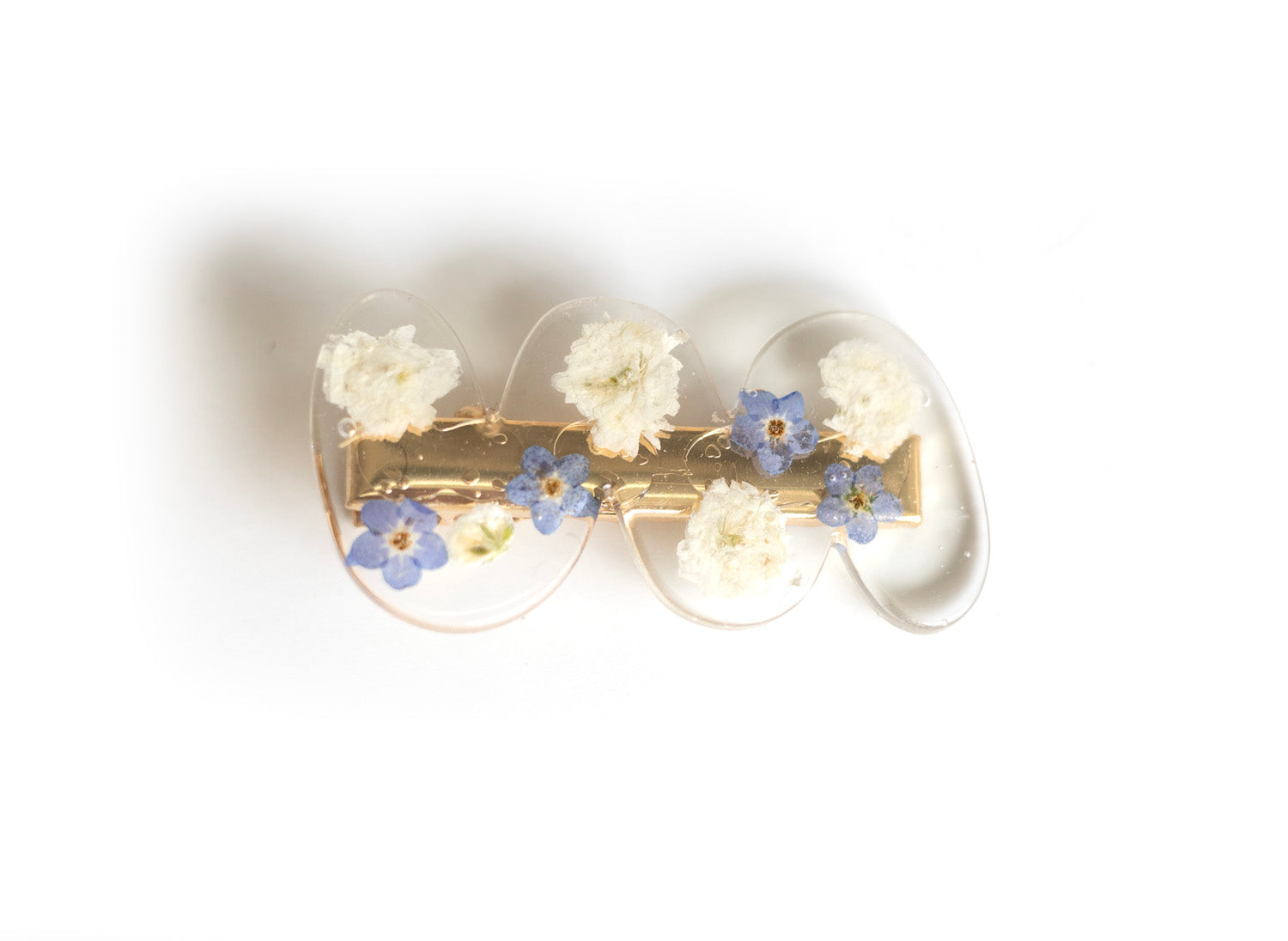 Barrette ondulée avec fleurs séchées