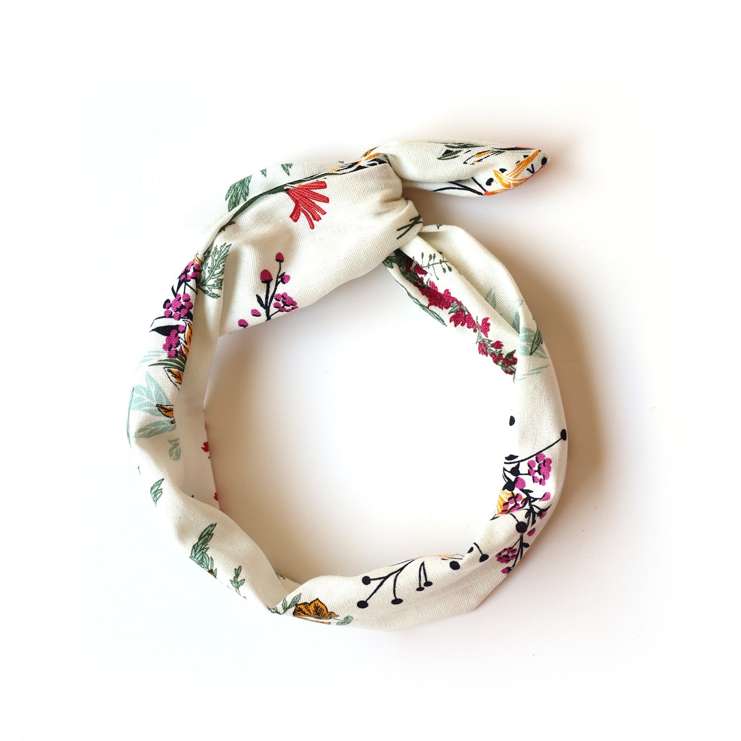 Twist headband made from recycled fabrics