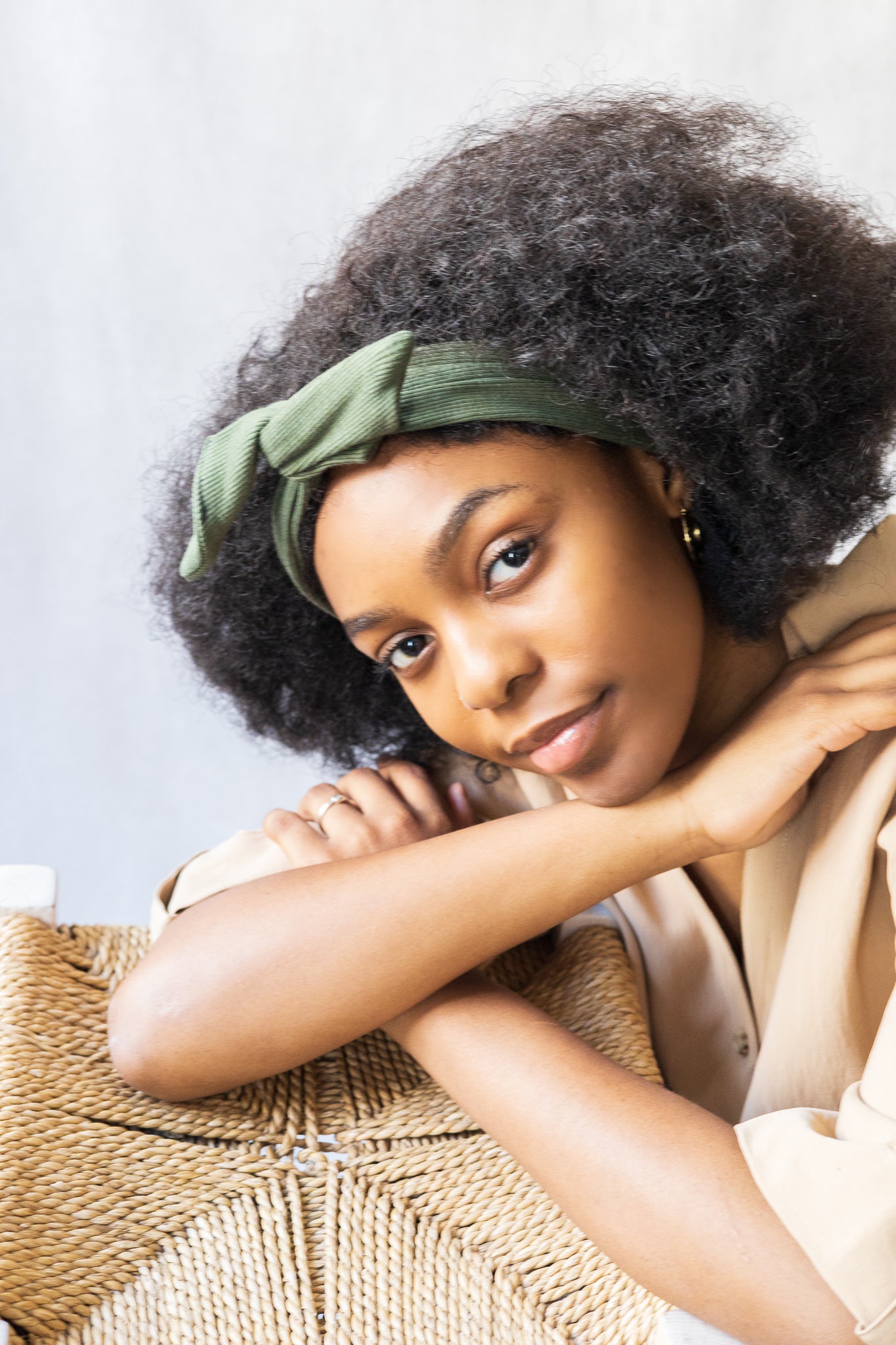 Autumn twist headband in upcycled fabric