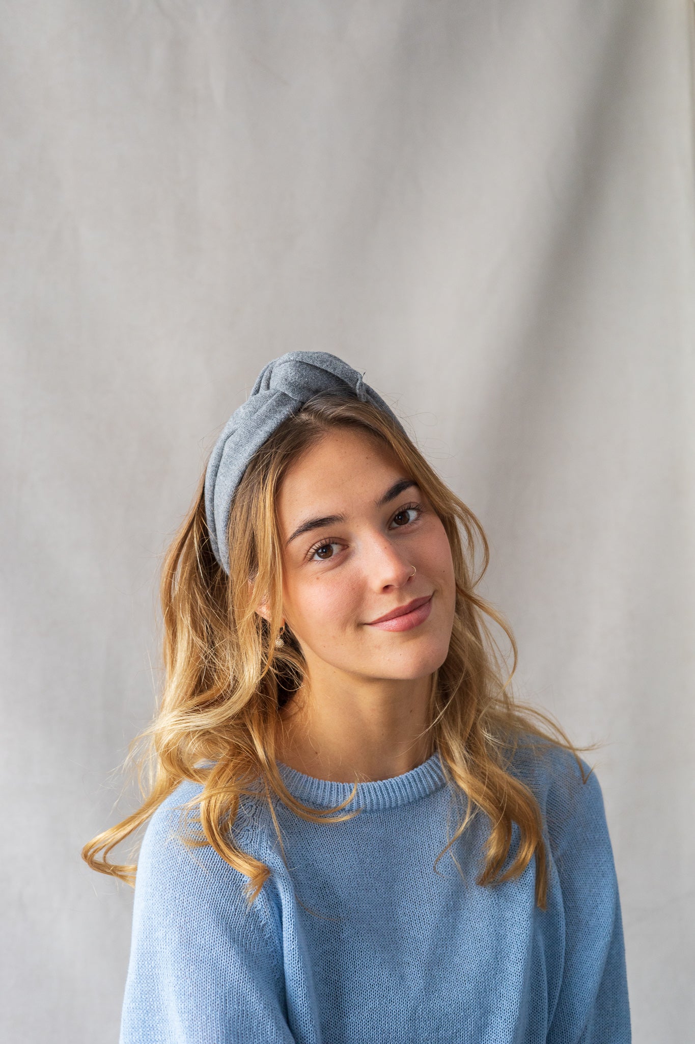 Autumn twist headband in upcycled fabric