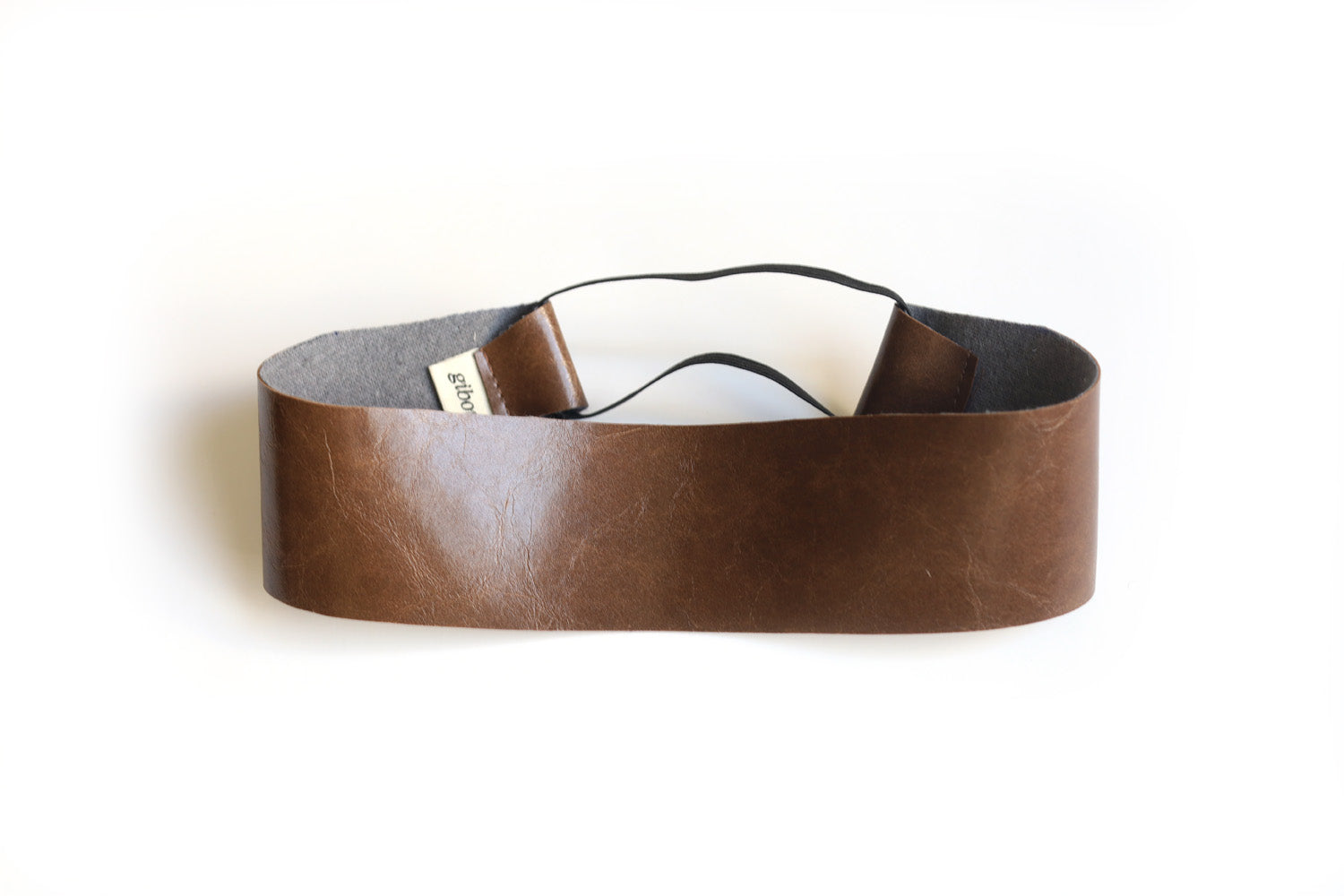 Flat vegan leather headband