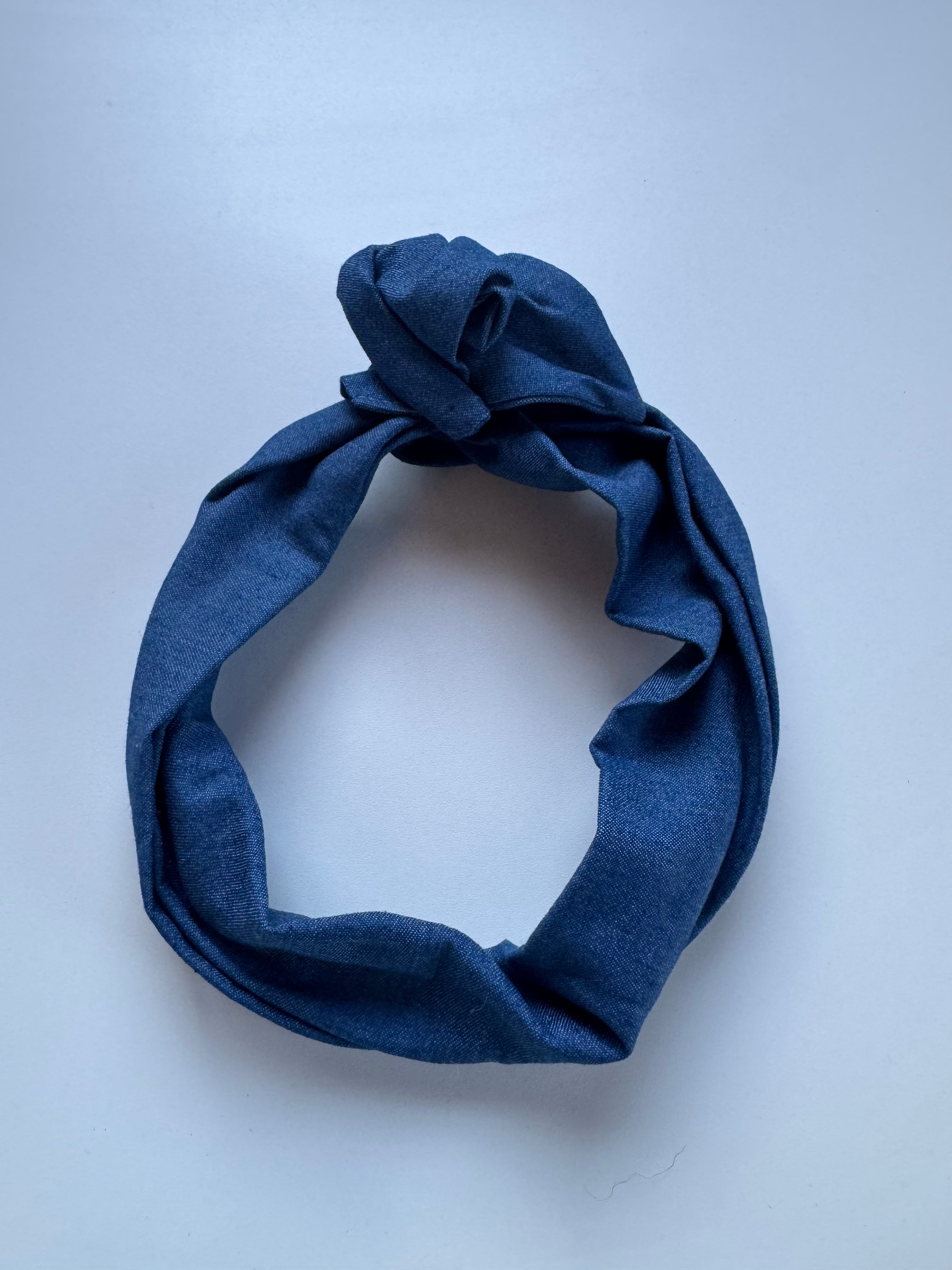Échantillon - Bandeau à torsader large en denim
