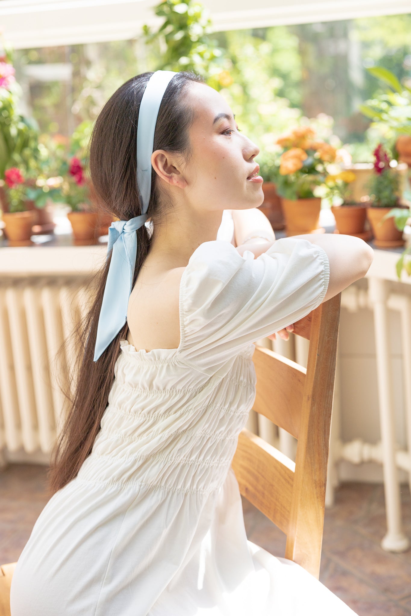 Passe foulard en satin estivale