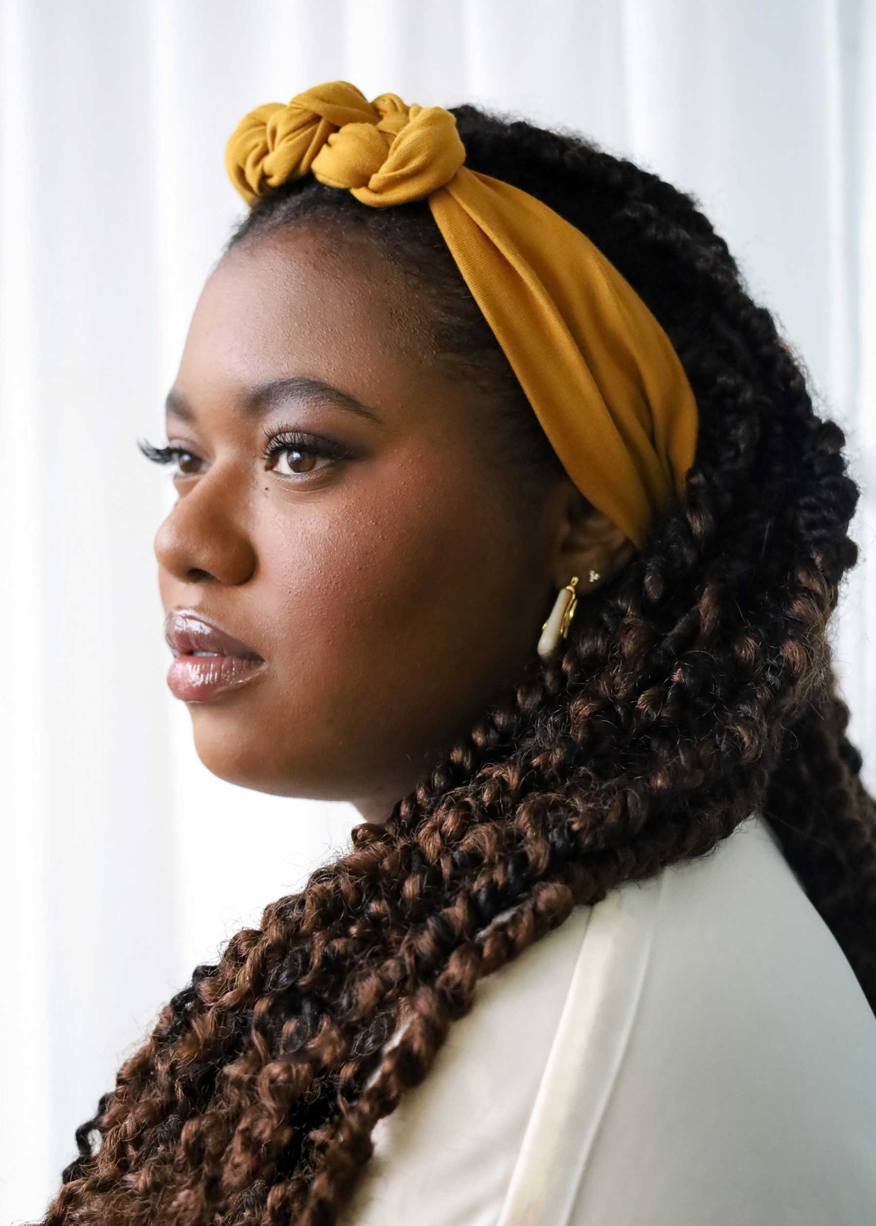 3-knot headband with upcycled fabrics