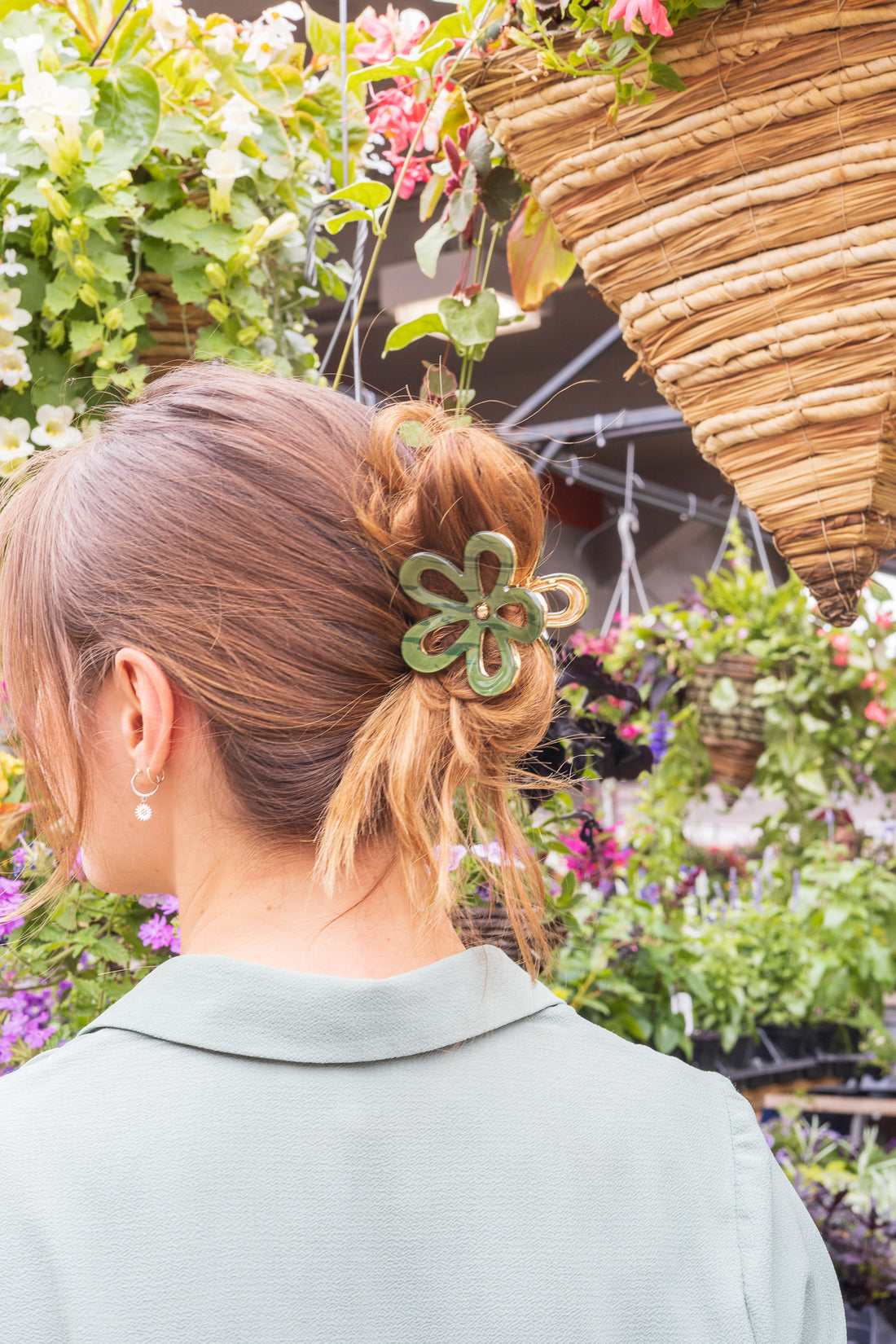 Grande pince à cheveux en fleur