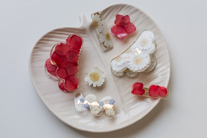 Barrette ondulée avec fleurs séchées