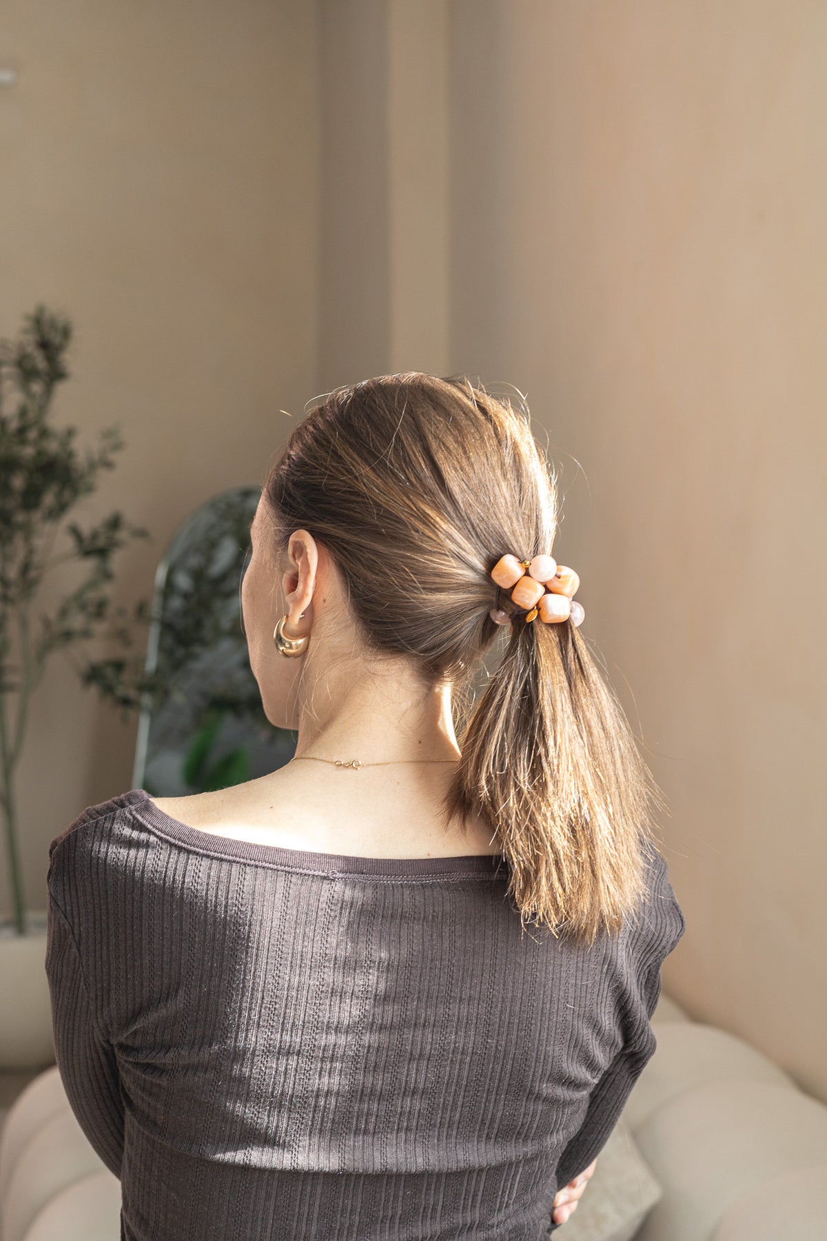 Bracelet de cheveux à grosses billes