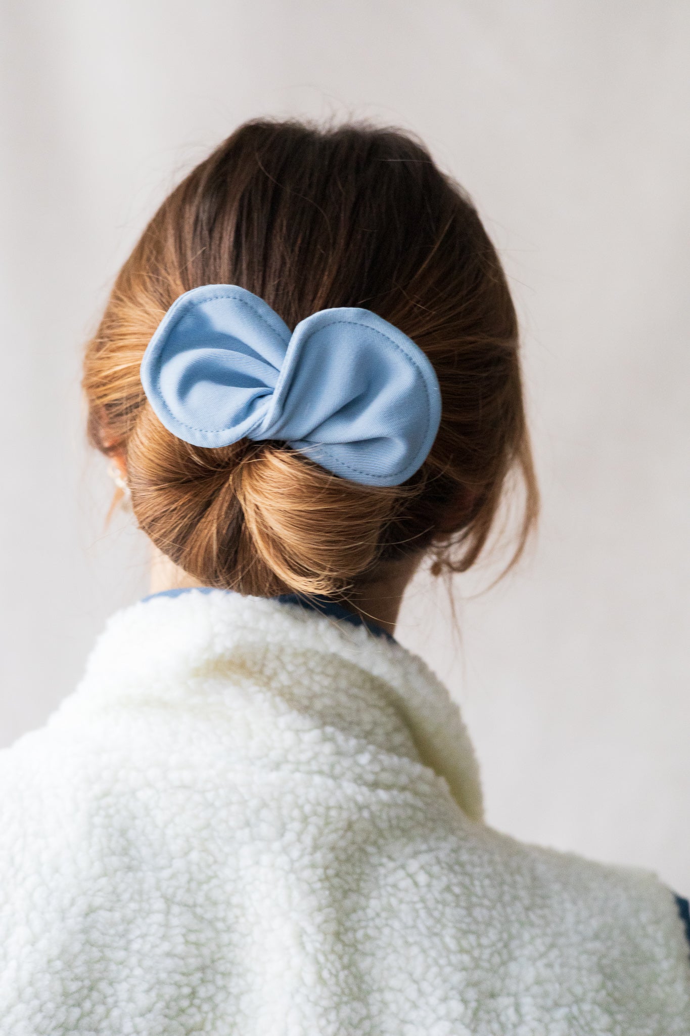 Échantillon - accessoire à chignon tissu petit échiquier