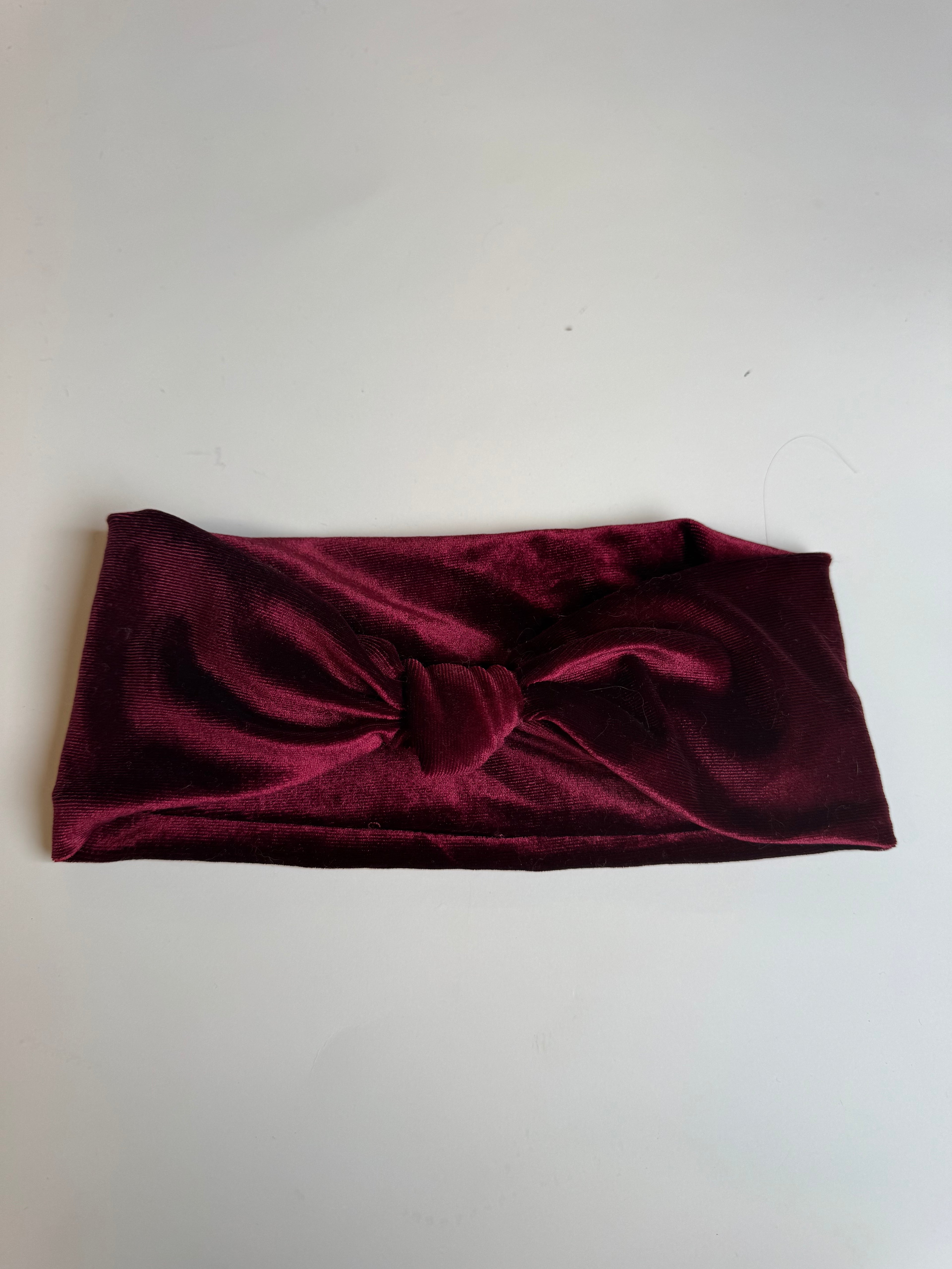 Échantillon - Bandeau noué rouge velours