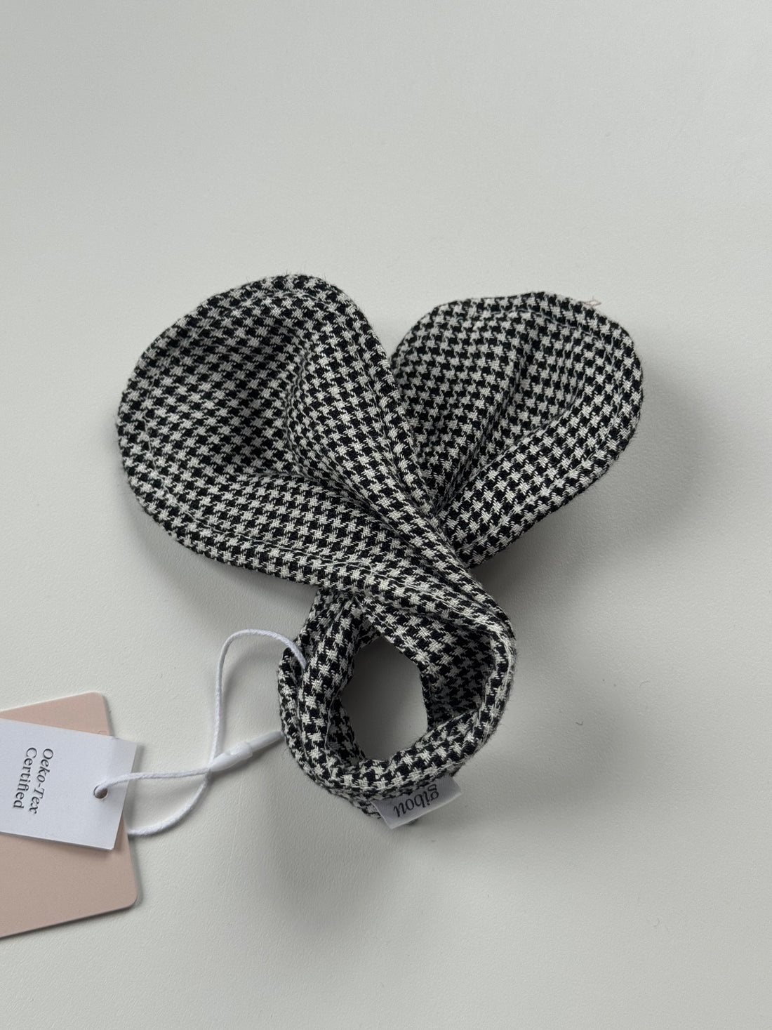 Échantillon - accessoire à chignon tissu petit échiquier