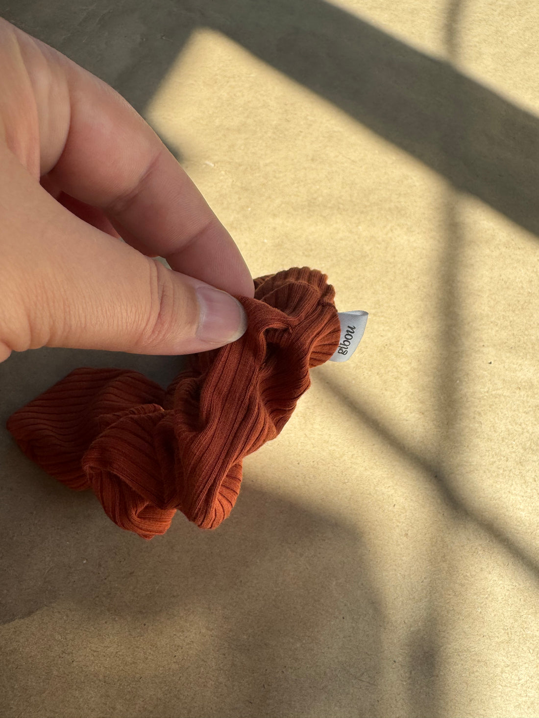 Imparfait - Chouchou bouclé en bambou orange