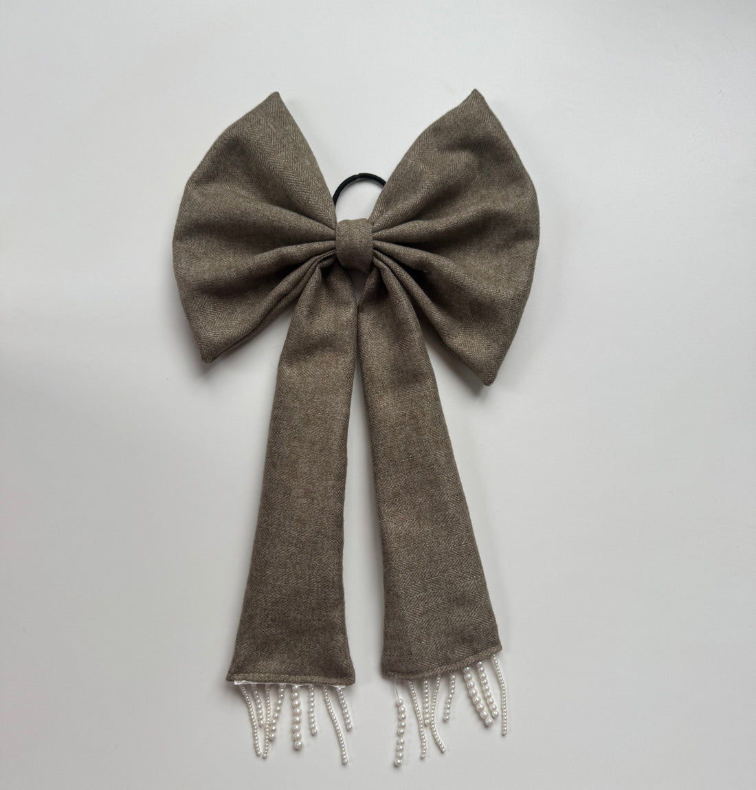 Échantillon - Boucle XXL en chevron avec franges