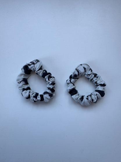 Échantillon - Duo de mini chouchous en bambou bleu et blanc