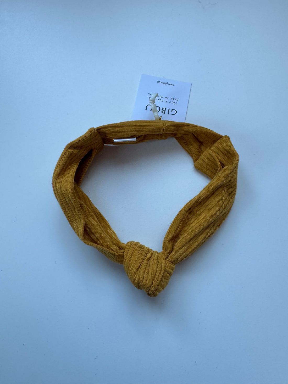 Échantillon - Bandeau noué en bambou jaune pour bébé