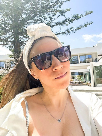 Échantillon - Bandeau à noeud en bambou blanc